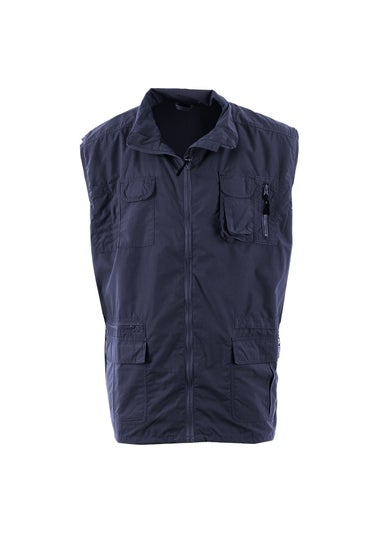 Duke Navy Enzo Kingsize Multi Pocket Hunting Waistcoat