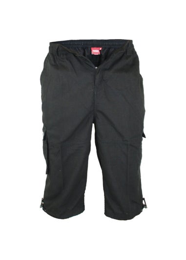 Duke Black Mason Kingsize Cargo Capri Shorts