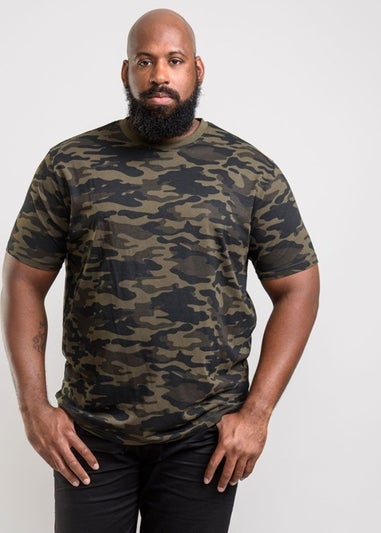 Duke Dark Green Gaston Camouflage Print T-Shirt