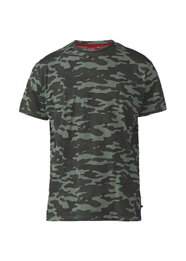 Duke Dark Green Gaston Camouflage Print T-Shirt