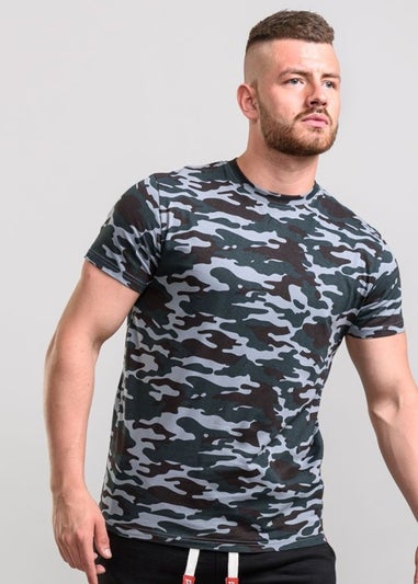 Duke Dark Grey Gaston Camouflage Print T-Shirt