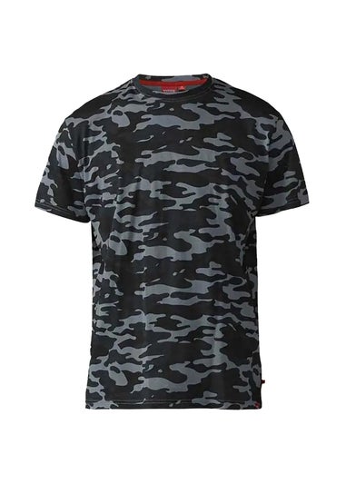 Duke Dark Grey Gaston Camouflage Print T-Shirt