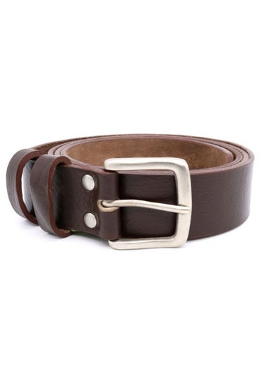 Duke Brown Liam Kingsize Square Buckle Leather Belt