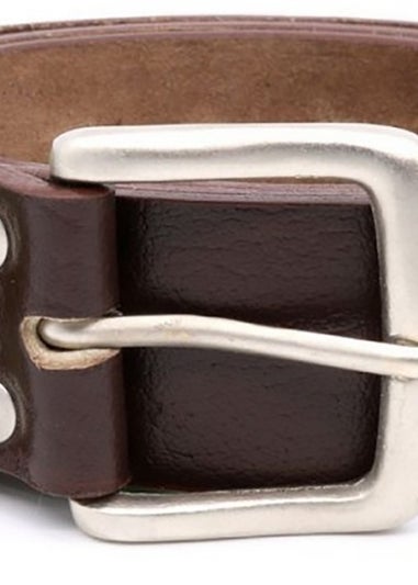 Duke Brown Liam Kingsize Square Buckle Leather Belt