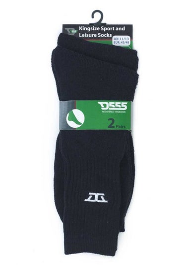 Duke Black Logan Kingsize Socks (Pack of 2)