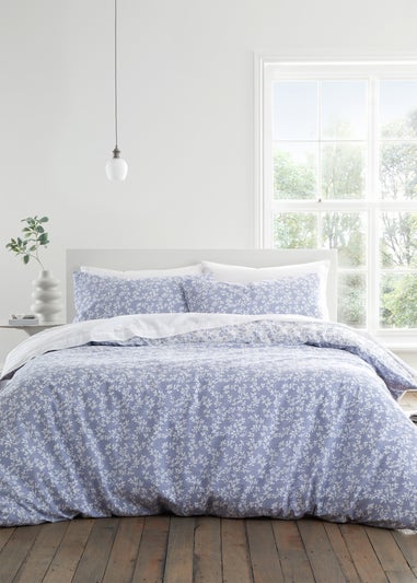 Bianca Fine Linens Shadow Leaves 200 Thread Count Cotton Reversible Duvet Cover Set