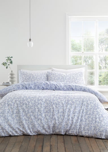 Bianca Fine Linens Shadow Leaves 200 Thread Count Cotton Reversible Duvet Cover Set