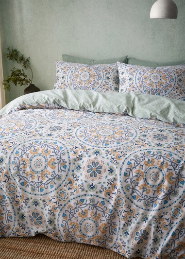 Pineapple Elephant Safiya Mandala Reversible Duvet Cover Set