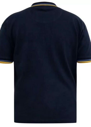 Duke Navy Hamford 1 Ribbed Collar Kingsize Polo Shirt