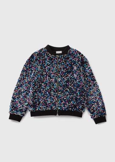 Girls Multicolour Sequin Bomber Jacket (7-15yrs)