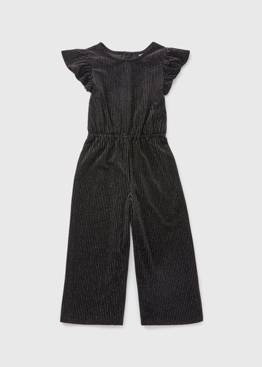 Girls Black Velour Jumpsuit (7-15yrs)