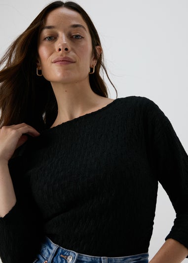 Black Textured Top