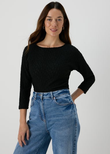 Black Textured Top