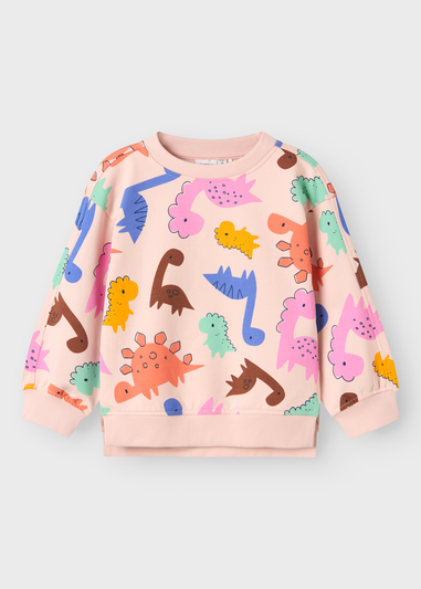 Name It Kids Pink Dinosaur Sweatshirt (1-5yrs)