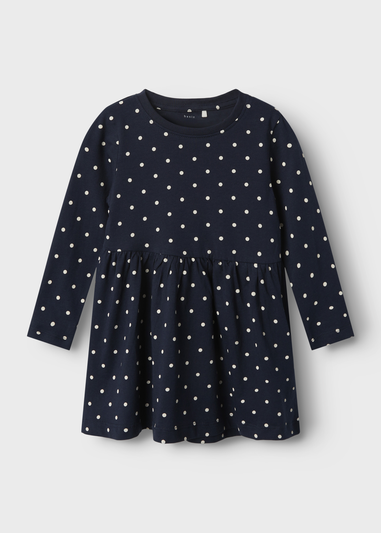 Name It Kids Navy Polka Dot Jersey Dress (1-5yrs)