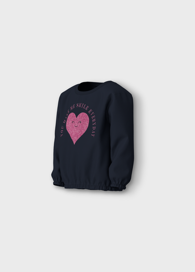 Name It Kids Navy Heart Sweatshirt (1-5yrs)