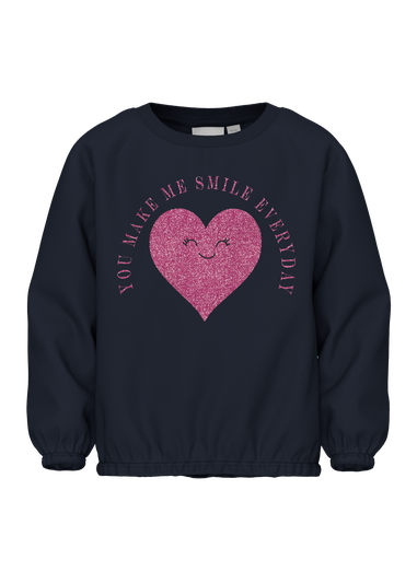 Name It Kids Navy Heart Sweatshirt (1-5yrs)