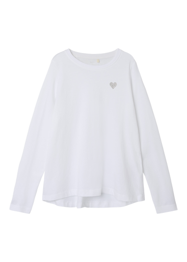 Name It Kids White Heart Long Sleeve T-Shirt (6-12yrs)