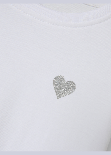 Name It Kids White Heart Long Sleeve T-Shirt (6-12yrs)