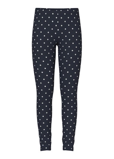 Navy Polka Dot Leggings