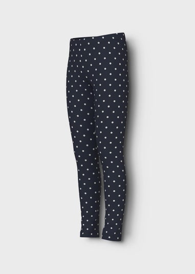 Navy Polka Dot Leggings