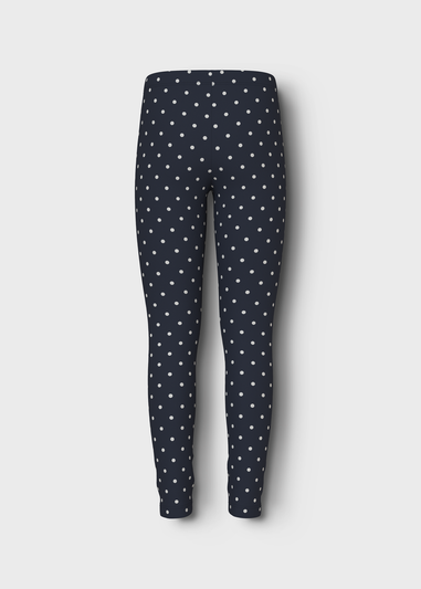 Navy Polka Dot Leggings