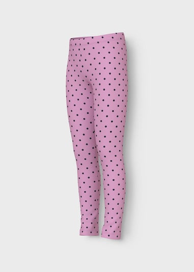 Name It Kids Pink Polka Dot Leggings (6-12yrs)