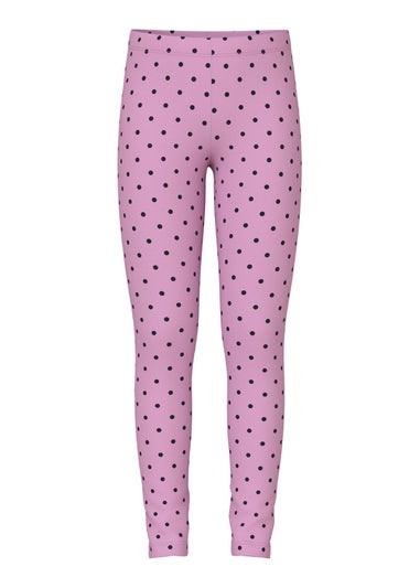 Name It Kids Pink Polka Dot Leggings (6-12yrs)