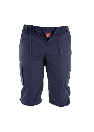 Duke Navy Mason Kingsize Cargo Capri Shorts