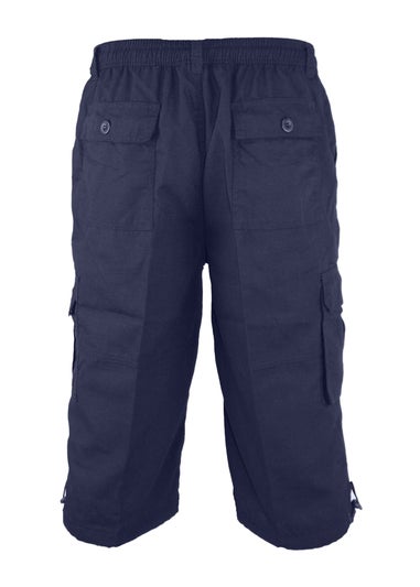 Duke Navy Mason Kingsize Cargo Capri Shorts