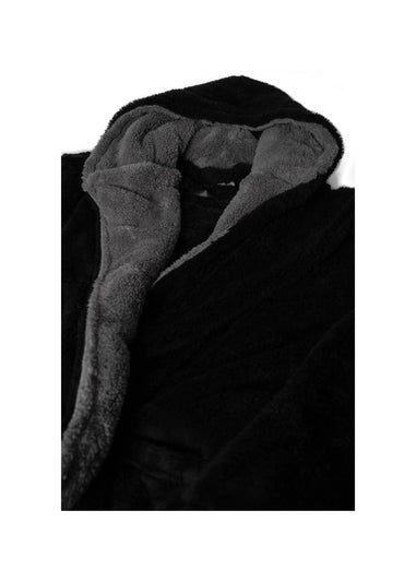 Duke Black Newquay Kingsize Hooded Dressing Gown