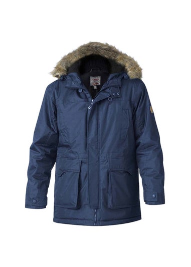 Duke Navy Lovett Kingsize Faux Fur Trim Parka