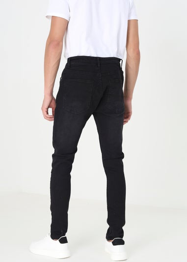 Brave Soul Charcoal Cotton Blend Skinny Fit Denim Jeans