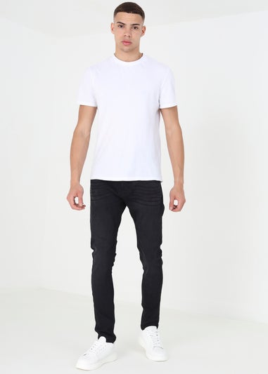 Brave Soul Charcoal Cotton Blend Skinny Fit Denim Jeans