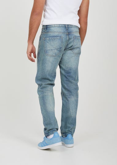 Brave Soul Blue Cotton Loose Fit Denim Jeans