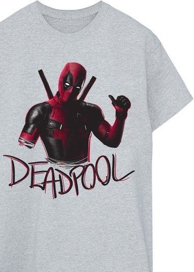 Marvel Deadpool & Wolverine It's All About Me Men Heather Grey T-Shirt