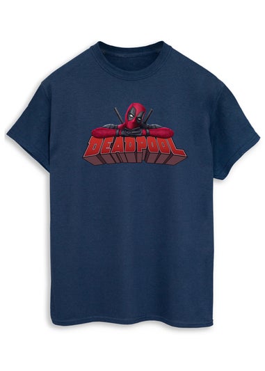 Marvel Deadpool & Wolverine Chill Men Navy T-Shirt