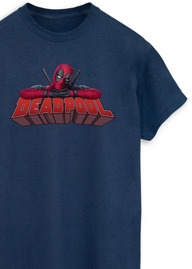 Marvel Deadpool & Wolverine Chill Men Navy T-Shirt