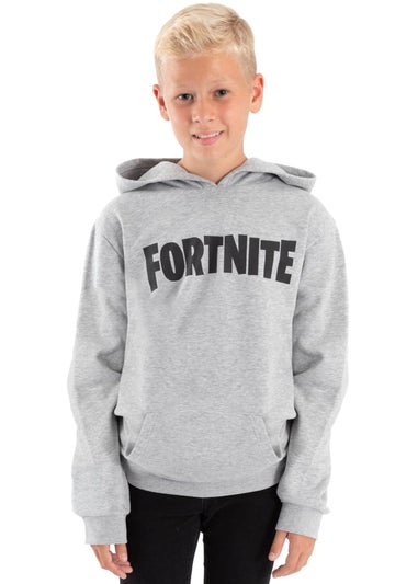 Fortnite Kids Black/Grey Logo Drawstring Hoodie (11-16yrs)