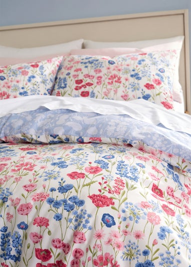 Bianca Fine Linens Olivia Floral 200 Thread Count Cotton Reversible Duvet Cover Set