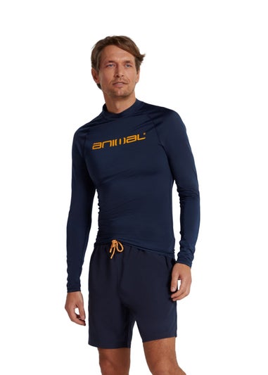 Animal Navy Sonny Logo Rash Guard