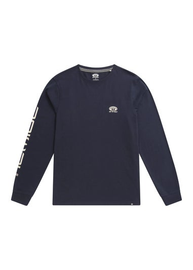 Animal Dark Blue Tommy Graphic Print Organic Long-Sleeved T-Shirt