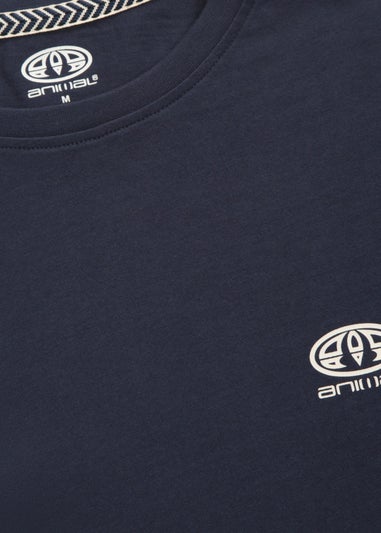 Animal Dark Blue Tommy Graphic Print Organic Long-Sleeved T-Shirt