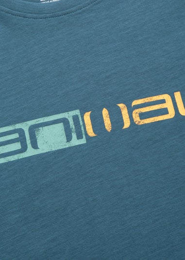 Animal Teal Jacob Distressed Logo Organic T-Shirt