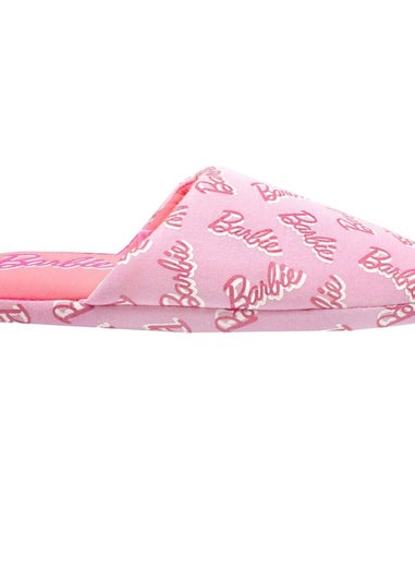 Barbie Pink Repeat Logo Polyester Slippers