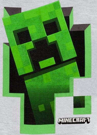 Minecraft Boys Grey Creeper Inside T-Shirt (7-15yrs)