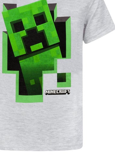 Minecraft Boys Grey Creeper Inside T-Shirt (7-15yrs)