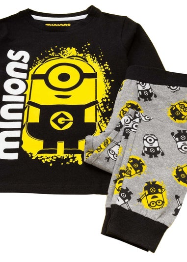 Minions Boys Black/Grey Long Pyjama Set (3-12yrs)