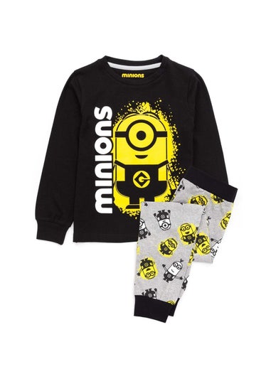 Minions Boys Black/Grey Long Pyjama Set (3-12yrs)