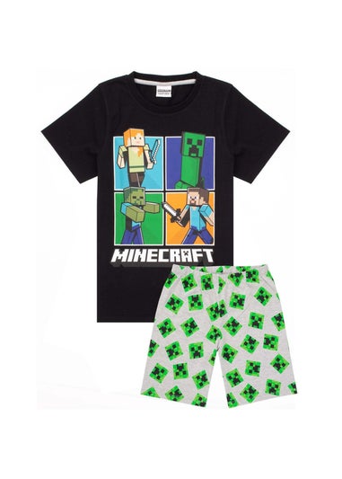 Minecraft Boys Black/Grey Short Pyjama Set (5-14yrs)